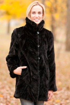 Women's Cadence Reversible Sheared Mink Fur Coat 