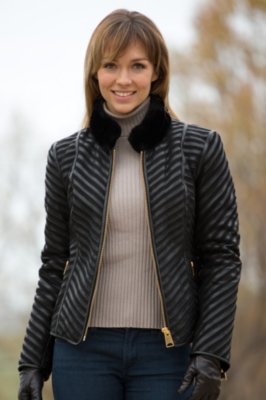 Women's Leona Leather and Shearling Jacket