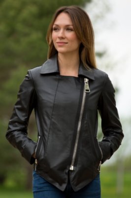 Women's Shonna Lambskin Leather Biker Jacket 
