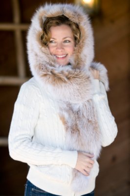 Women's Lynx Fox Hooded Scarf