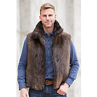 Bruce Beaver Fur Vest, NATURAL