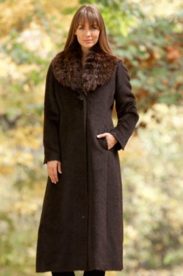 Women’s Rowena Alpaca Coat with Fox Fur Trim