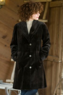 Women's Reversible Sheared Mink to Silk Coat