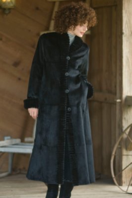 Women's Reversible Rabbit to Silk Coat