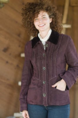 Women's Lindsay Ruffled Shearling Coat