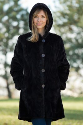 Women's Tristen Reversible Sheared Mink Fur Coat