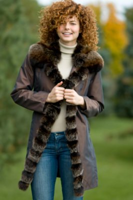 Women's Poly Jacket with Fox Tuxedo Trim