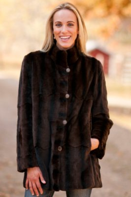 Women's Celine Reversible Sheared Mink Fur Coat