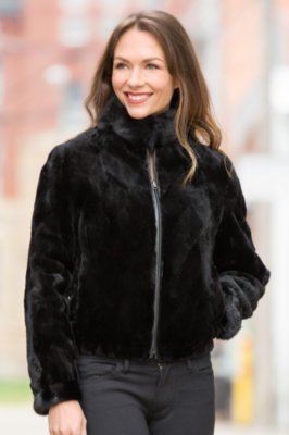 Women's Colesha Reversible Mink Fur and Leather Jacket 