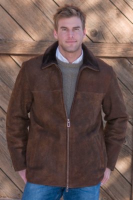 Men's Zip Front Shearling Sheepskin Jacket