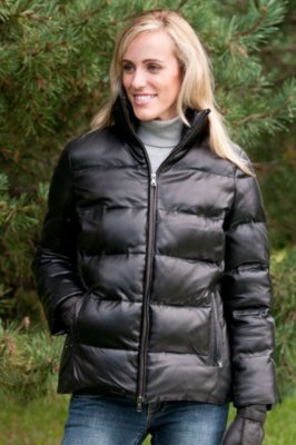 Women's Down Leather Jacket