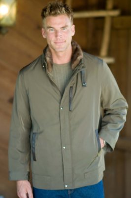 Men's Microfiber and Fur Jacket