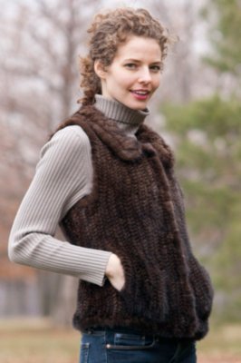 Women’s Bonnie Knitted Mink Fur Vest