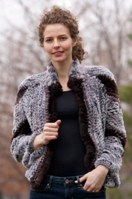 Women’s Luna Knitted Rabbit Fur Bolero Jacket 