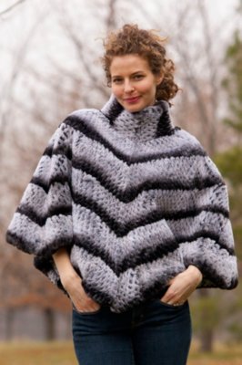 Women’s Valencia Rabbit Fur Poncho 