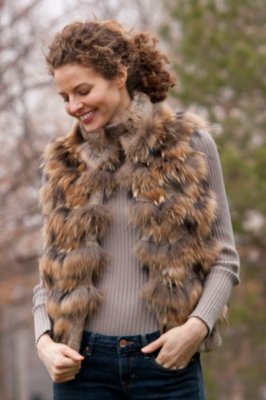 Women's Brynn Reversible Rabbit Fur and Raccoon Fur Vest 
