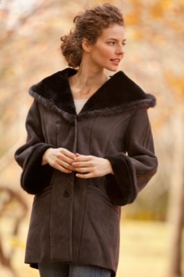 Women’s Larkspur Hooded Shearling Sheepskin Coat