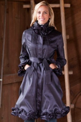 Women's Microfiber Ruffled Bubble Coat