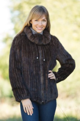 Women's Ilyana Knitted Mink Fur Jacket
