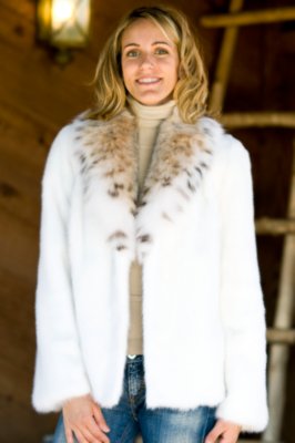 Women's Mink Coat with Lynx Collar