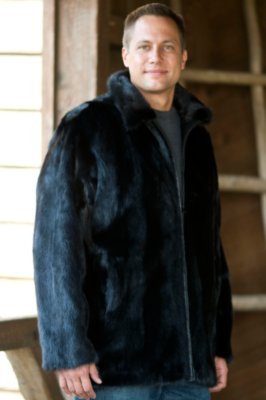 Men's Mink Leather Reversible Car Coat
