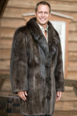 Men's Long Haired Beaver Car Coat