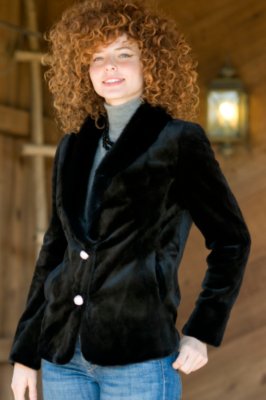 Women's Sheared Mink Coat with Diamond Buttons