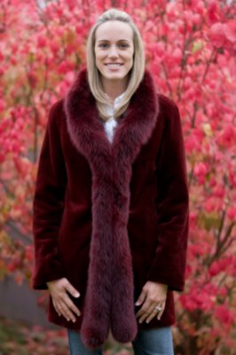 Women's Sheared Mink to Microfiber Reversible Jacket