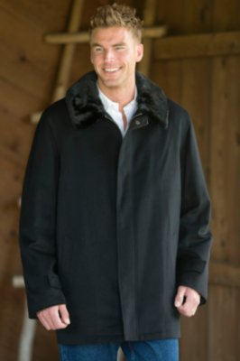 Men's Cashmere Coat with Mink Liner & Collar