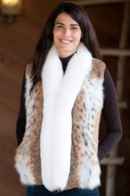 Women’s Lynx Fur Vest with Fox Fur Trim