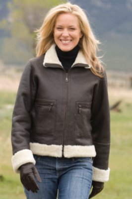 Women's Military Shearling B-3 Bomber Jacket