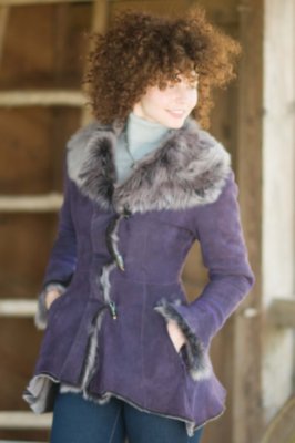Women's Spanish Merino Shearling Coat with Toscana Trim