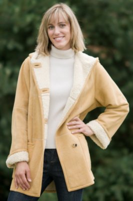 Women's Shelly New Zealand Baby Lamb Shearling Coat