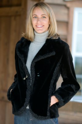 Women's Sheared Beaver Jacket with Swakara Trim