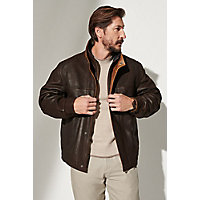 Romano Leather Jacket - Big (48-52), DARK BROWN