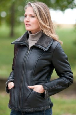 Women's Napalan Sheepskin Bomber Jacket