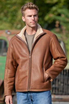 Men's Drake Zip-Front Sheepskin Coat