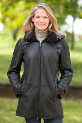 Women’s Harper Sheepskin Coat with Detachable Hood