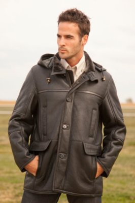 Men’s Lloyd Sheepskin Duffle Coat with Detachable Hood
