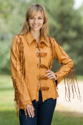 Women's Lomasi Fringed Leather Jacket 