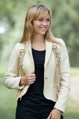 Women's Kachina Fringed Leather Blazer
