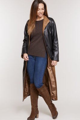 Women's Vickie Full-Length Lambskin Leather Coat