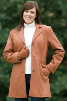 Women's Organic Lambskin Leather Coat