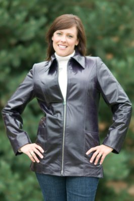 Women's Naiomi Zip Front Leather Jacket