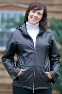Women's Claire Hooded Leather Jacket