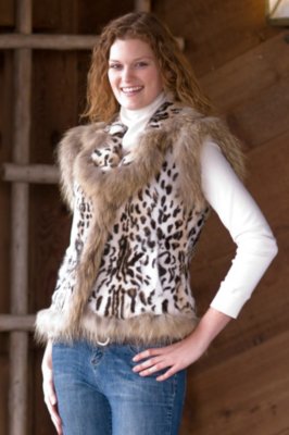 Women's Leopard Print Fur Vest