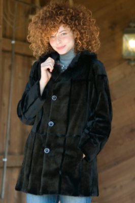 Women's Reversible Sheared Mink Coat