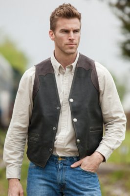 Men's Garrison Bison Leather Vest