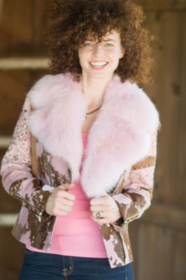 Women's Tri Cross Leather Moto Jacket with Fox