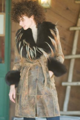 Women's Cruella Leather Jacket with Fox & Mountain Goat